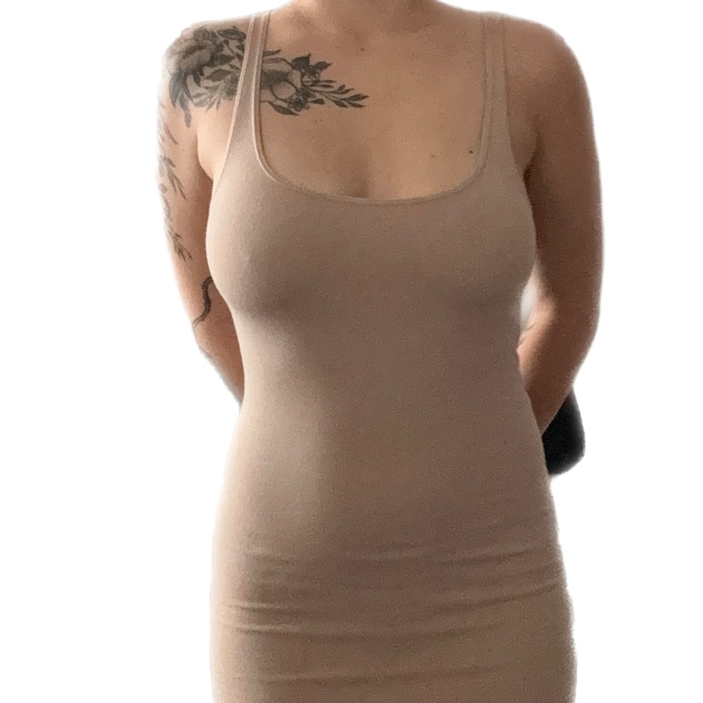 Nude bodycon dress